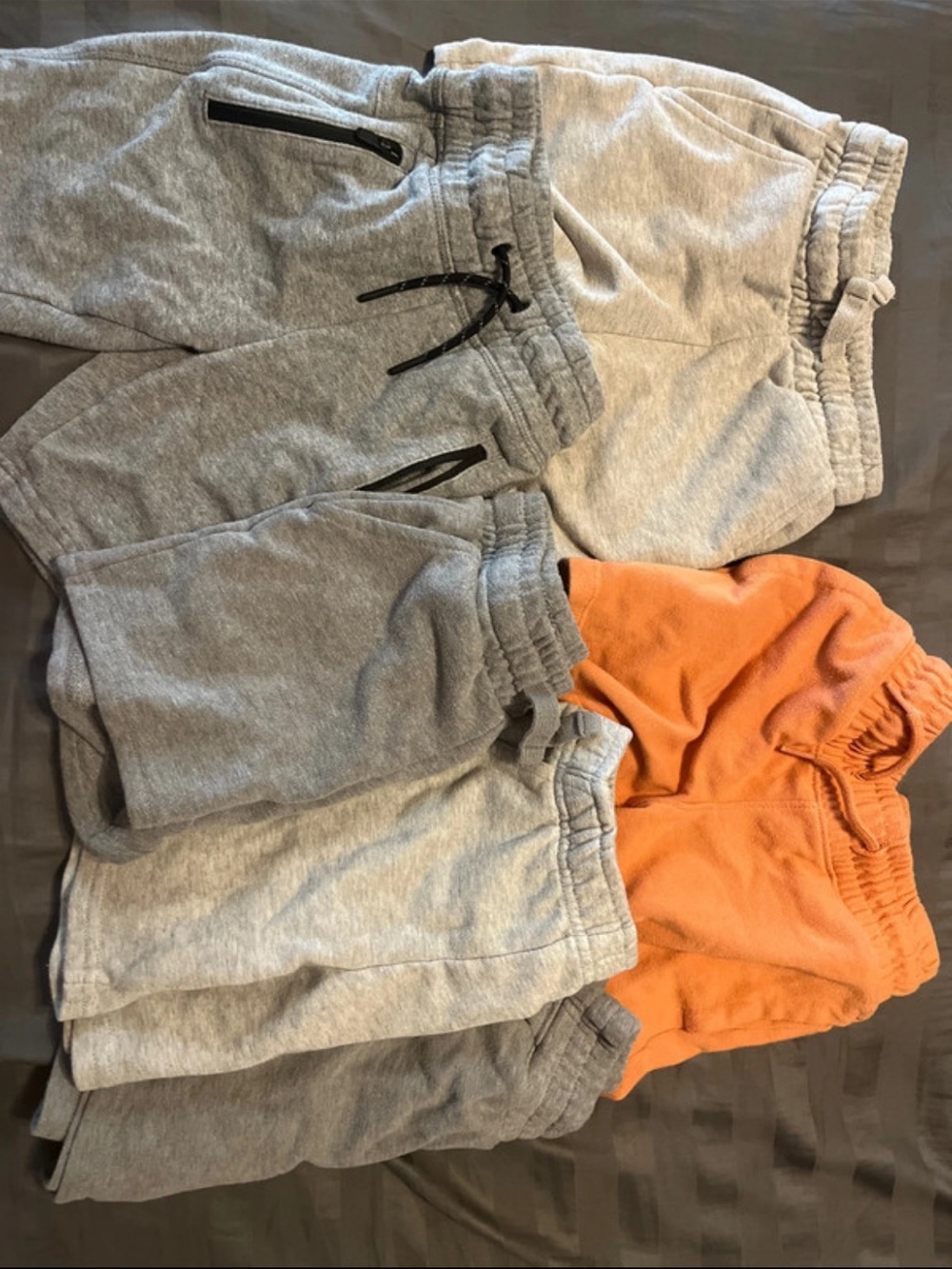 Grey and Orange Girls Athletic Shorts Pack